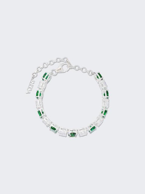 VEERT The Clear And Green Tennis Bracelet White Gold