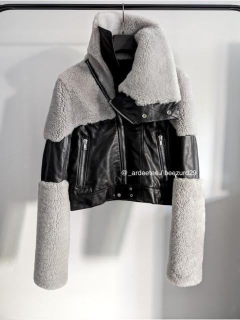 Rick Owens 💥*NEW* KEITH SHEARLING JACKET PERFORMA/STROBE BLACK/PEARL