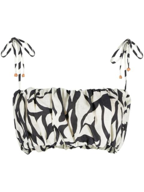 CALA de la CRUZ abstract-print crop top