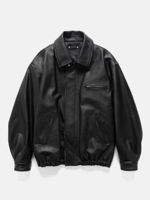ssstein Cow Leather Vintage Zip Jacket Black