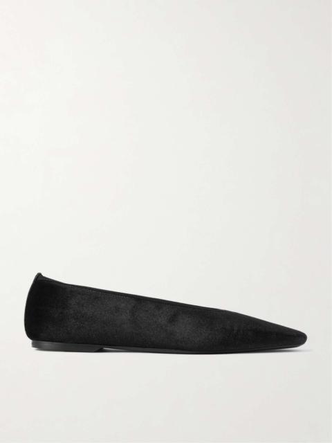 The Minimalist velvet ballet flats Black