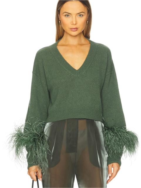 LAPOINTE Cashmere Cropped V Neck Sweater