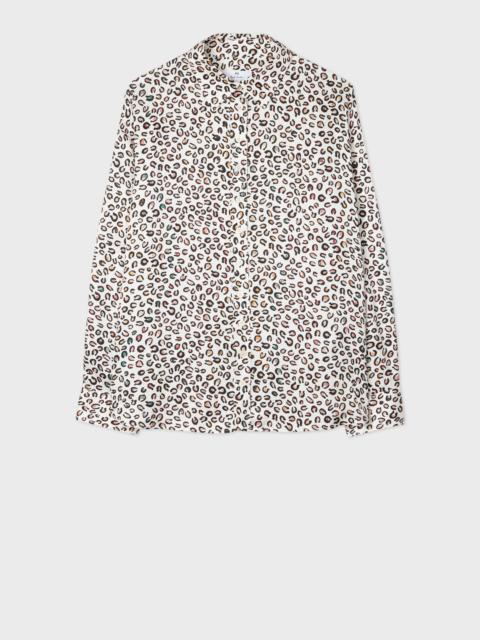Paul Smith Women's Ecru 'Animal' Print Shirt