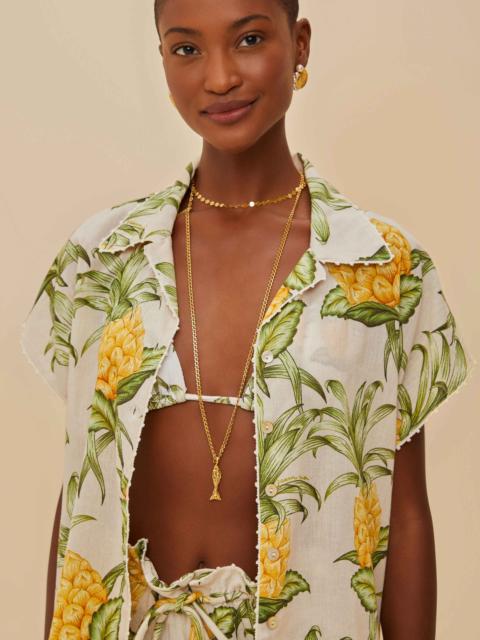 FARM RIO Off-White Delicate Pineapple Shirt