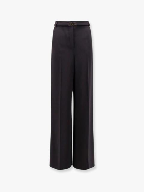 ELISABETTA FRANCHI - Elisabetta Franchi Tuxedo Trouser With Belt And Enamelled Detail