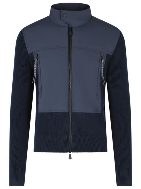 Moncler Grenoble Moncler Grenoble Padded Cotton Cardigan With Zip Navy Blue