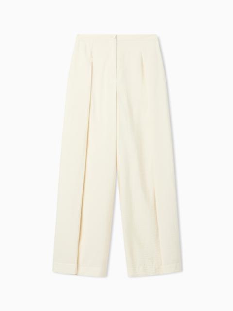 EMPORIO ARMANI WIDE TROUSERS IN TECHNO RAYON