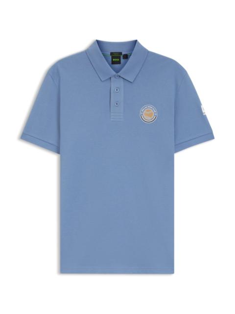 BOSS COTTON-PIQUÉ POLO SHIRT WITH TENNIS ARTWORK