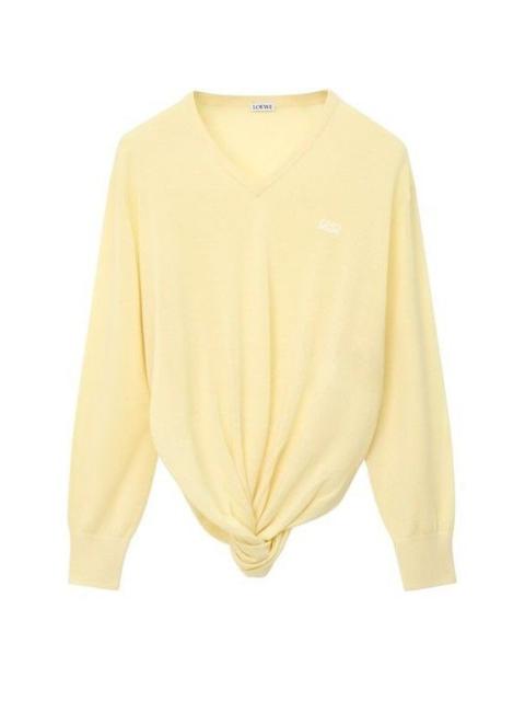 Loewe LOEWE Yellow Draped Wool Sweater New & Authentic (Women's si