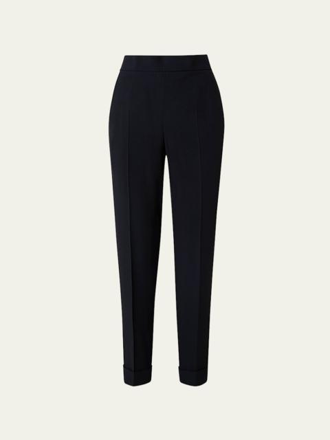 AKRIS Chris Pleated Straight-Leg Pants