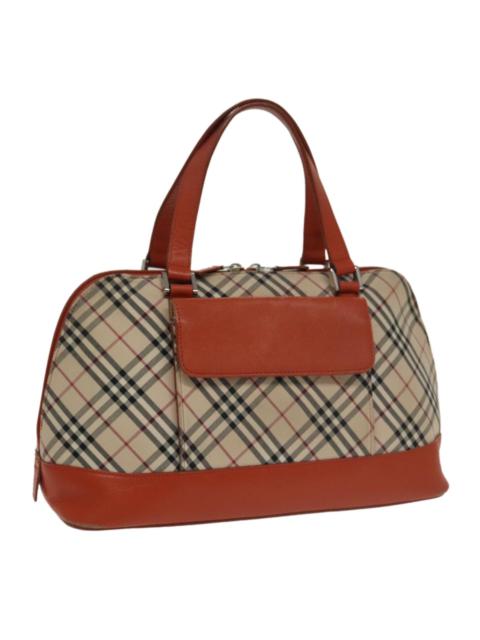 Burberry Burberry Nova Check Hand Bag Canvas Beige Orange Silver