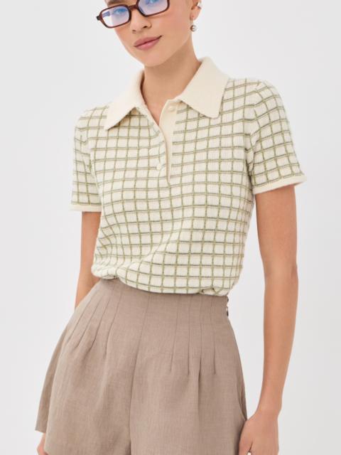 The Elder Statesman Ida Checkered Cashmere Polo