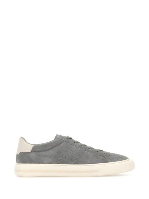 HOGAN Grey suede sneakers