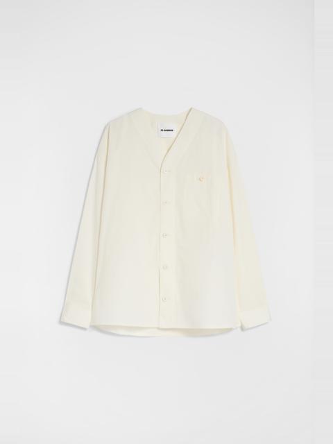 Jil Sander Cotton Poplin V-Neck Shirt