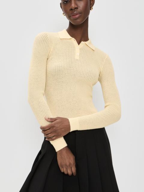 GUEST IN RESIDENCE Long Sleeve Cashmere Shrunken Polo