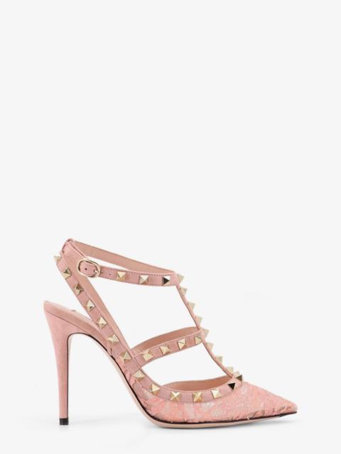 Valentino Valentino Garavani Rockstud Suede And Lace Pumps