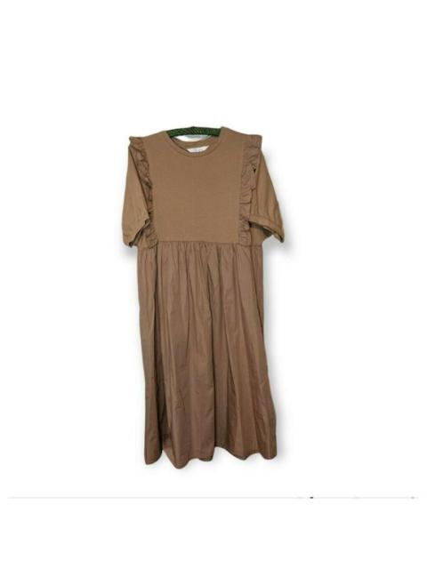 Other Designers Primark Mocha Ruffle Short-sleeved Prairie Midi Dress Women's 10