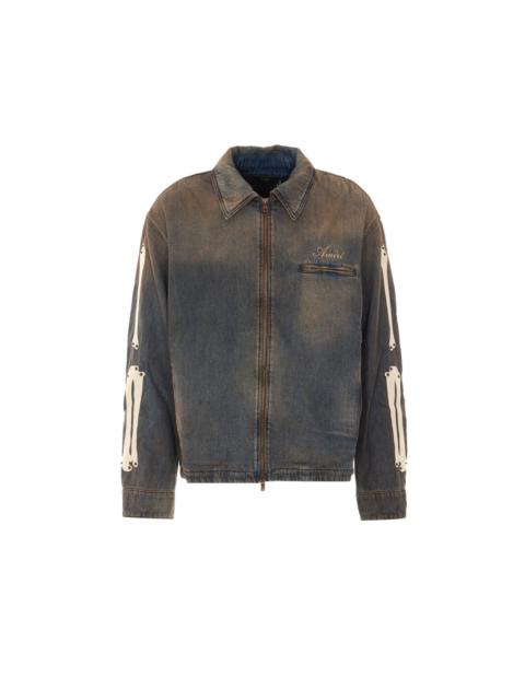 AMIRI Amiri Men Lea Bones Denim Jacket