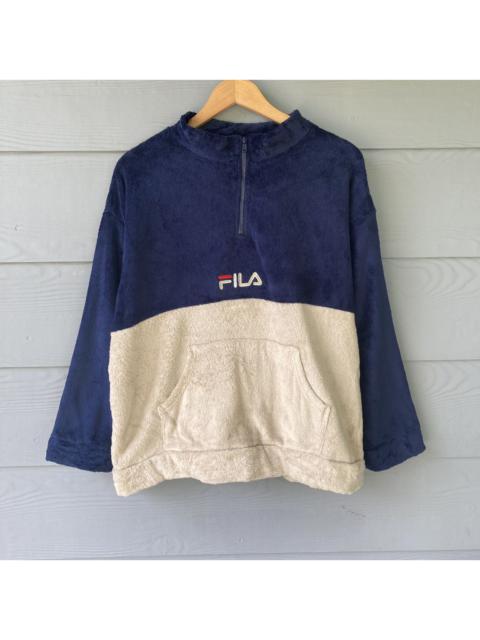 Other Designers Vintage Fila Blue Blank Fleece Sweater