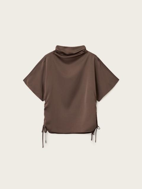 ALLSAINTS LESLIE SATIN SHORT SLEEVE TOP