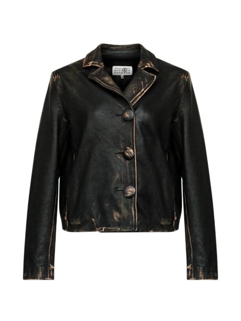 MM6 Maison Margiela Mm6 Maison Margiela Buttoned Leather Jacket