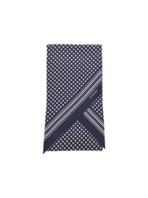 SAINT LAURENT Saint Laurent Silk Twill Lavalliere Scarf Blue