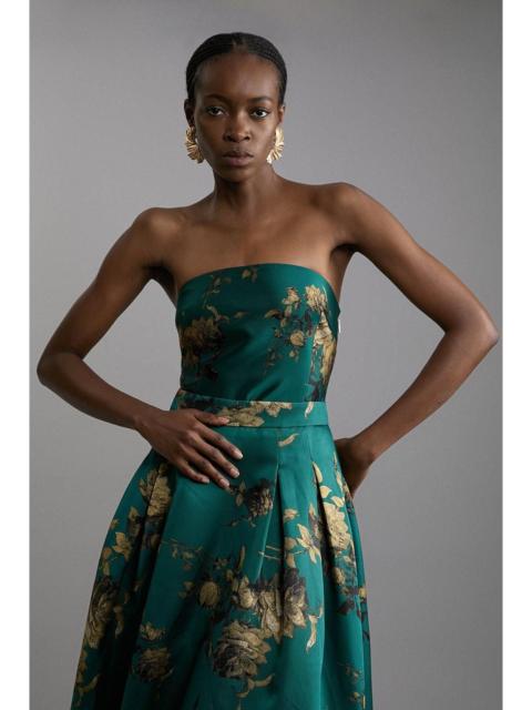 KAREN MILLEN Floral Print Woven Corset Top