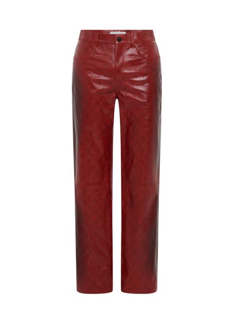 Marine Serre Moon Airbrushed Leather Straight Leg Pants