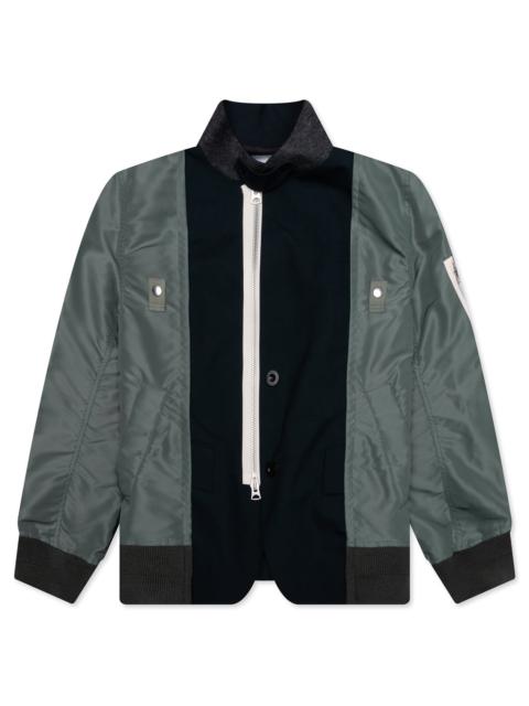 sacai SUITING X NYLON TWILL JACKET - NAVY/KHAKI