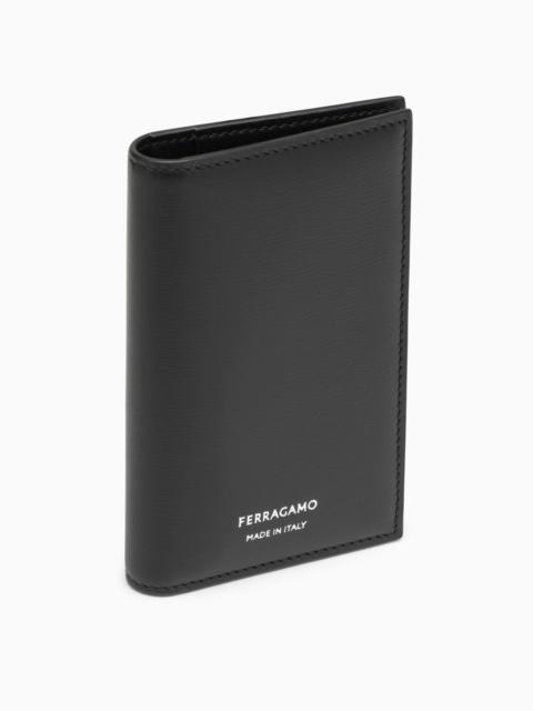 Ferragamo Black Leather Card Holder With Logo