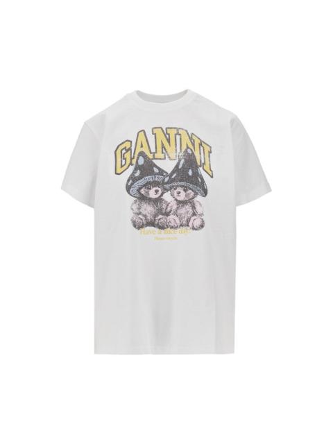 GANNI Ganni Women 'Mushroom Teddy' Print T-Shirt