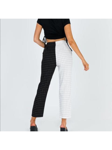 Other Designers Princess Polly In Two Minds High Rise Black White Grid Pants Size 0