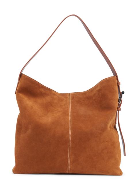 Alexander McQueen McQueen T-Bar Suede Shoulder Bag in Tan/Silver at Nordstrom