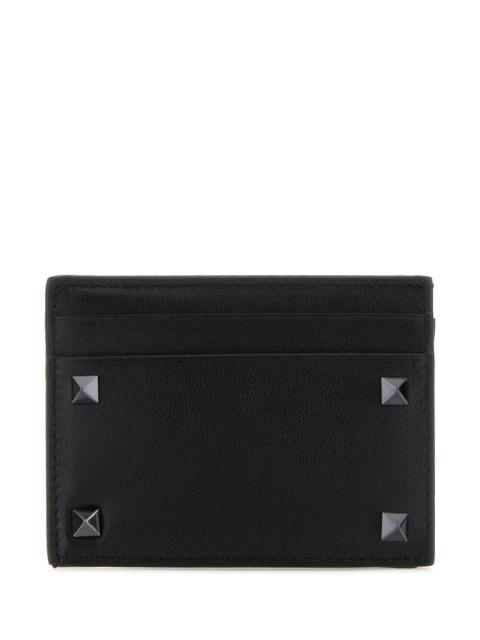 Valentino Black leather Rockstud card holder