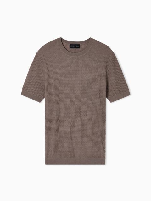 EMPORIO ARMANI US EXCLUSIVE PLAIN-KNIT WOOL JUMPER