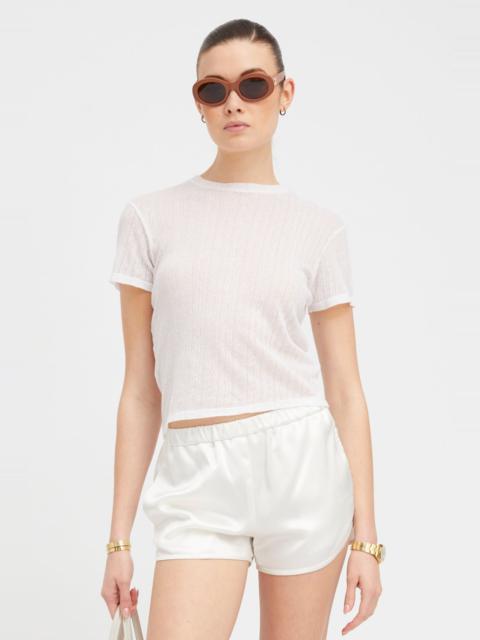 SPRWMN WHITE POINTELLE BABY TEE