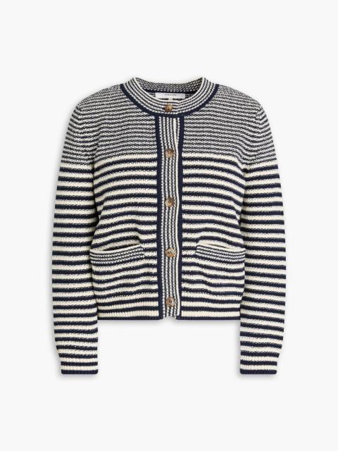 FRAME Striped cotton-blend cardigan