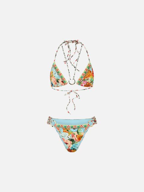 CAMILLA MULTI STRAP TRI BIKINI SET WITH EYELET TRIMS