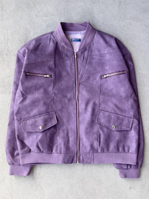 Vintage - STEAL! 2000s Suede Purple Bomber Jacket (L)