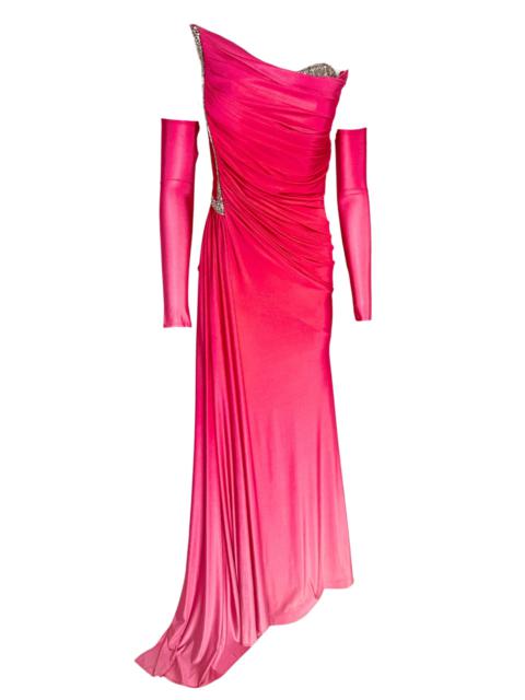 Other Designers Rhinestone Embellished Pink Ombre Gown