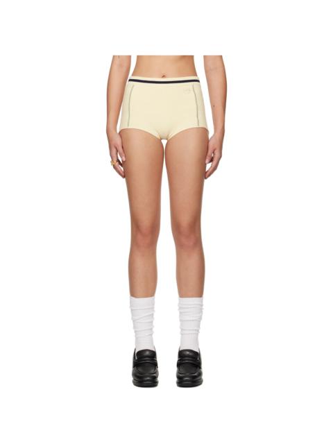 Ambush Off-White Contrast Stitch Culotte Shorts