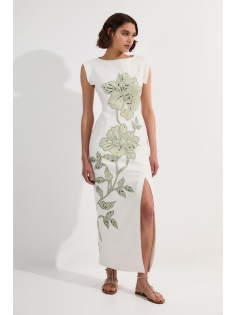 KAREN MILLEN Premium Summer Embellished Applique Tailored Maxi Dress