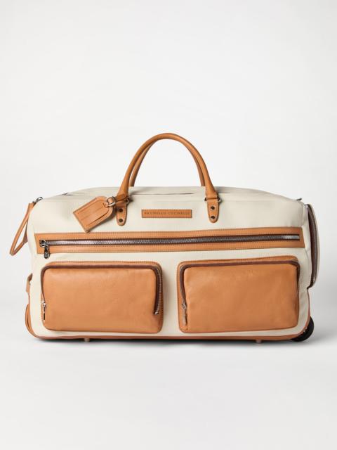 Brunello Cucinelli Grained calfskin and cowhide trolley bag