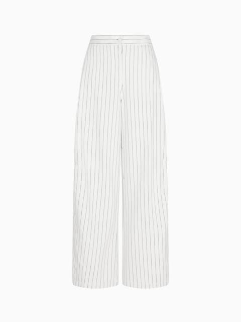 EMPORIO ARMANI GARMENT-DYED STRIPED BULL TROUSERS