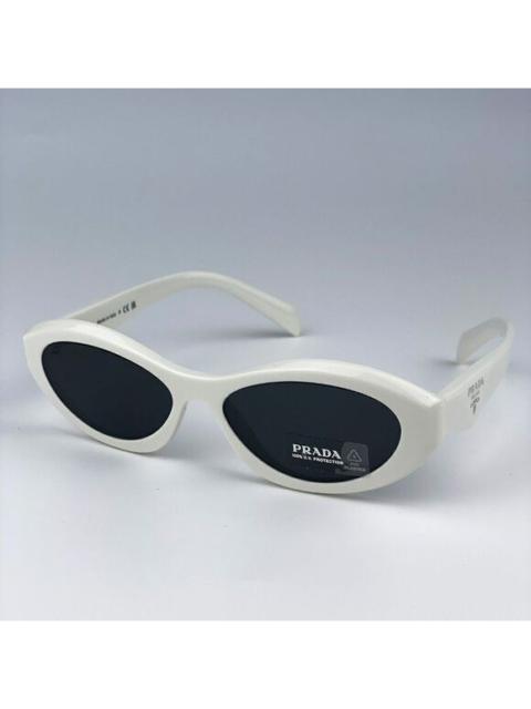 Prada NEW Prada PR26ZS 17K08Z Talc White Dark Grey Oval Women Sunglasses