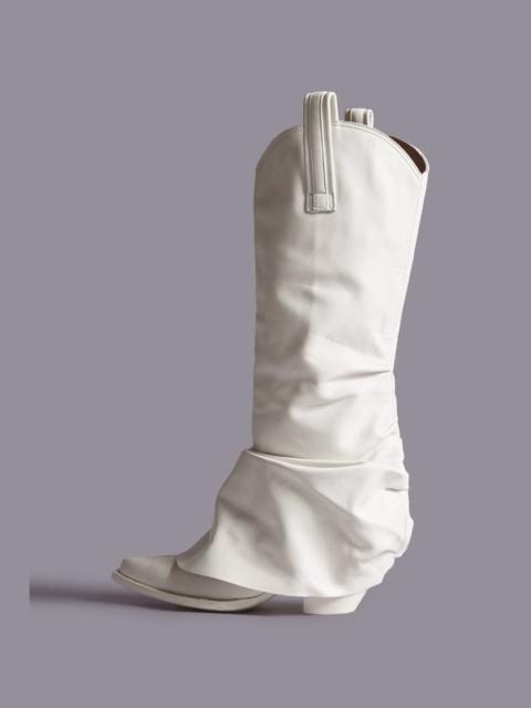 R13 MID COWBOY BOOTS WITH SLEEVE - WHITE LEATHER | R13