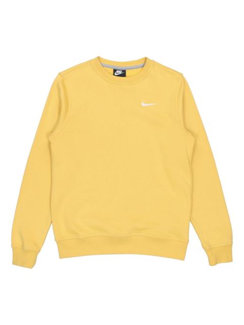 Men's Nike FW21 Solid Color Fleece Lined Stay Warm Pullover Yellow 916609-761