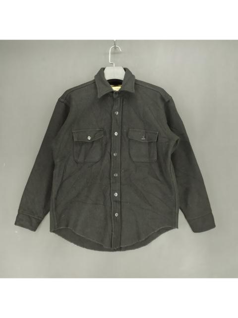 Other Designers Vintage - Vintage MELTON Made in USA Black Flannel #997-40