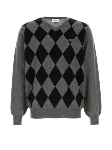 FERRAGAMO Salvatore Ferragamo Men Dark Grey Wool Sweater