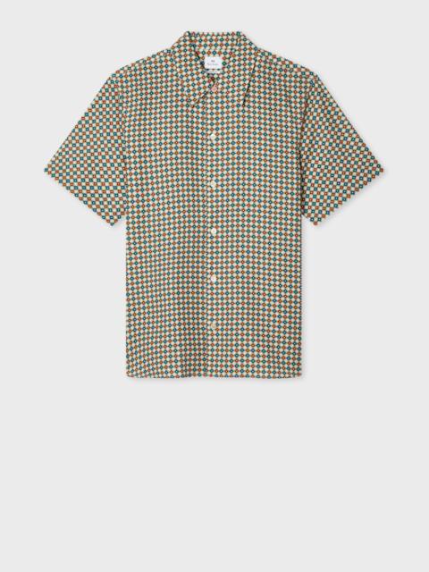 Paul Smith Ecru 'Geo Tile' Print Lyocell-Cotton Shirt